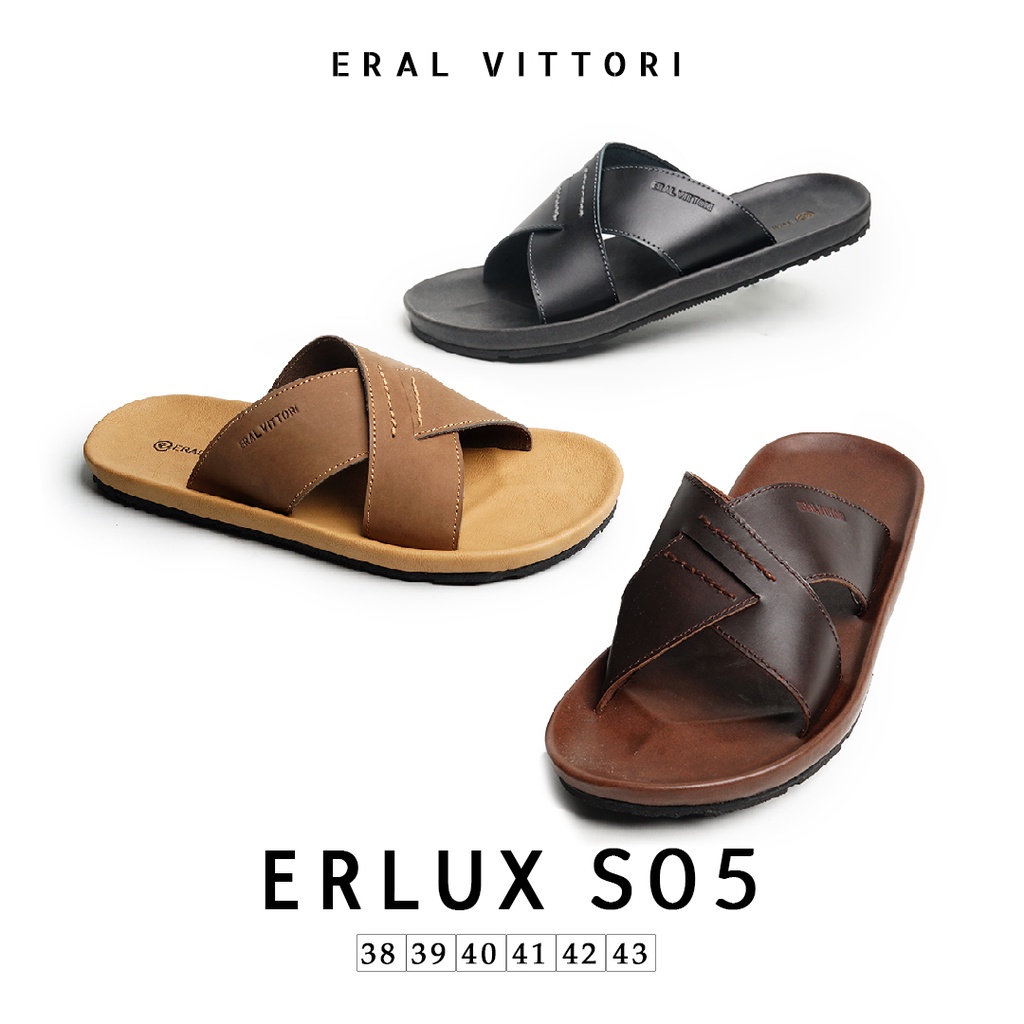 Eral Vittori - Erlux S05 Sandal Kulit Kasual Pria