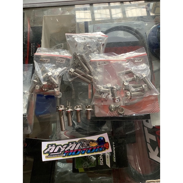 Baut Probolt drat 12 kaliper, breket kaliper, shock belakang