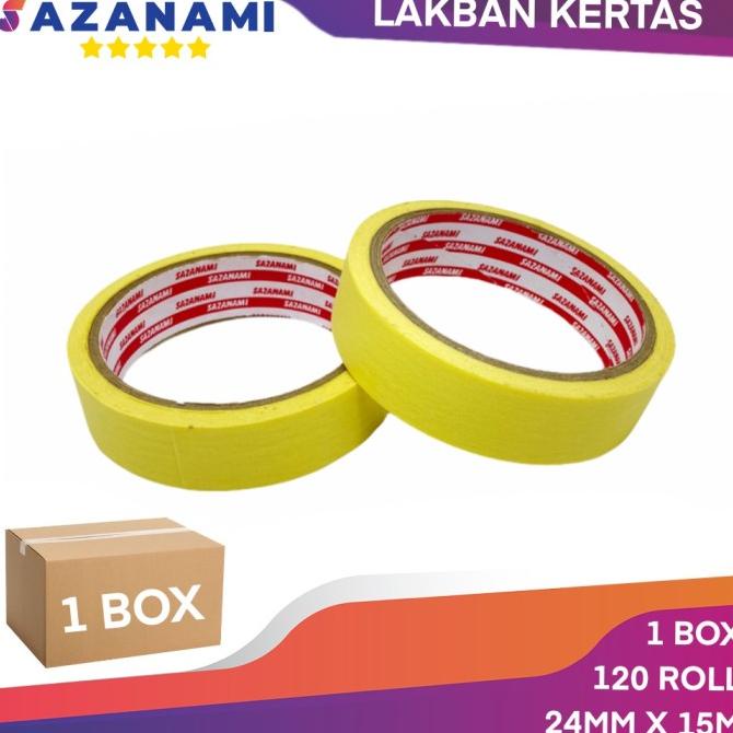 

PROMO 1 BOX MASKING TAPE 1" INCH x 15m Sazanami ISOLASI LAKBAN KERTAS