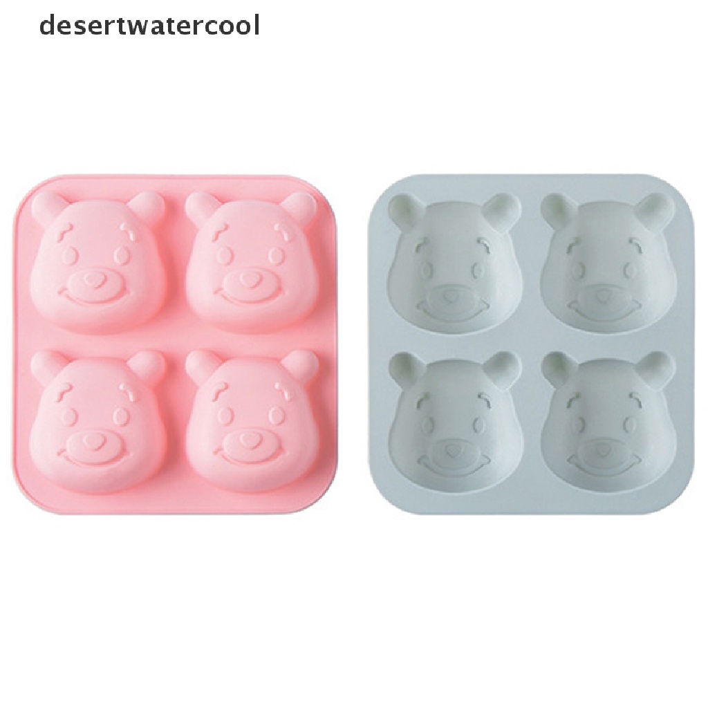 Deid 1Pc 4-rongga Silikon Cetakan Kue 3D Beruang Cetakan DIY Baking Dessert Bakeware Alat Martijn