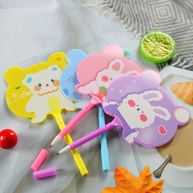 ♚𝐓𝐒 𝟗𝟎𝟗♚Pulpen Kipas Karakter Bear Pena Kipas Motif Beruang Souvenir Lucu