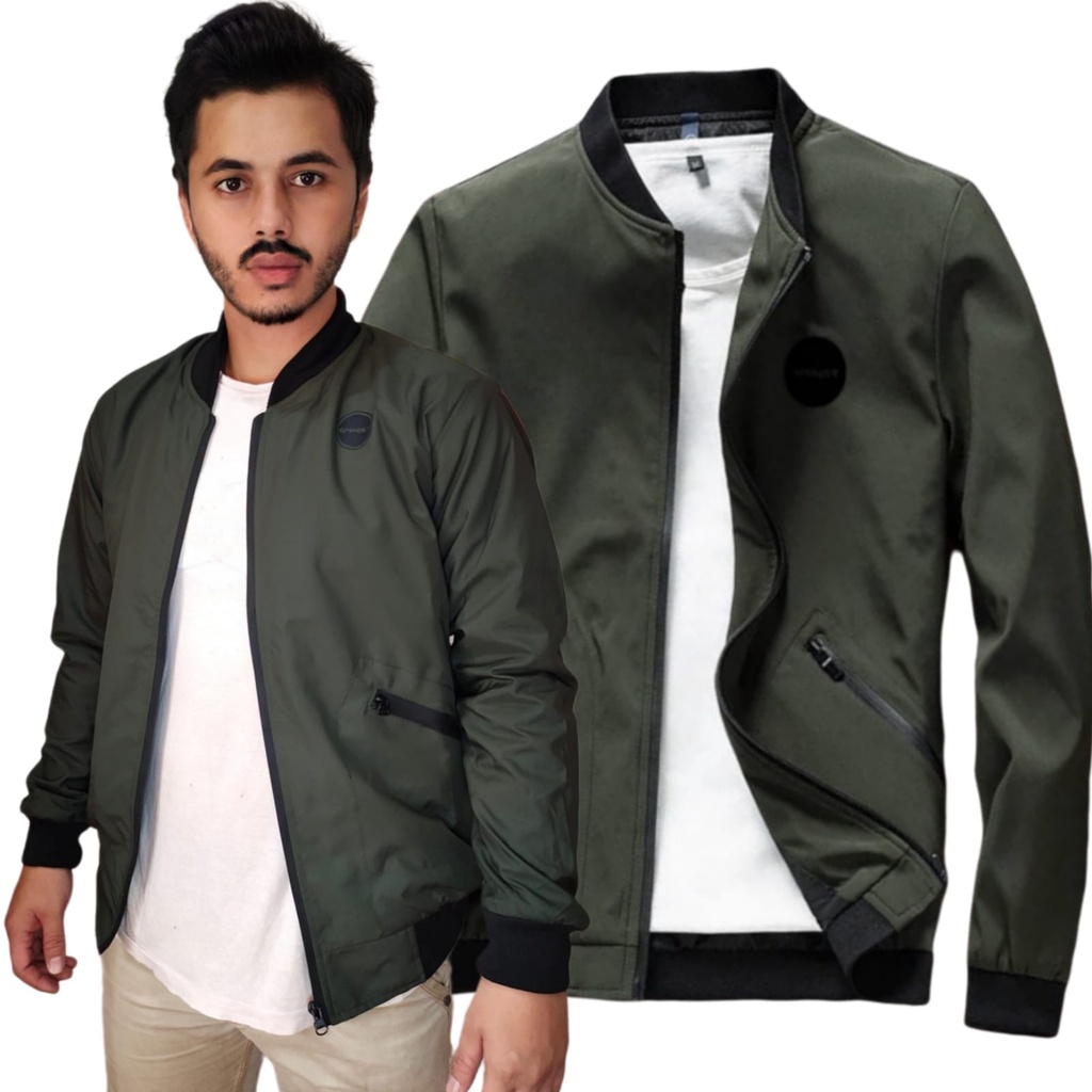 JAKET BOMBER PRIA WITH ZIPPER WATERPROOF