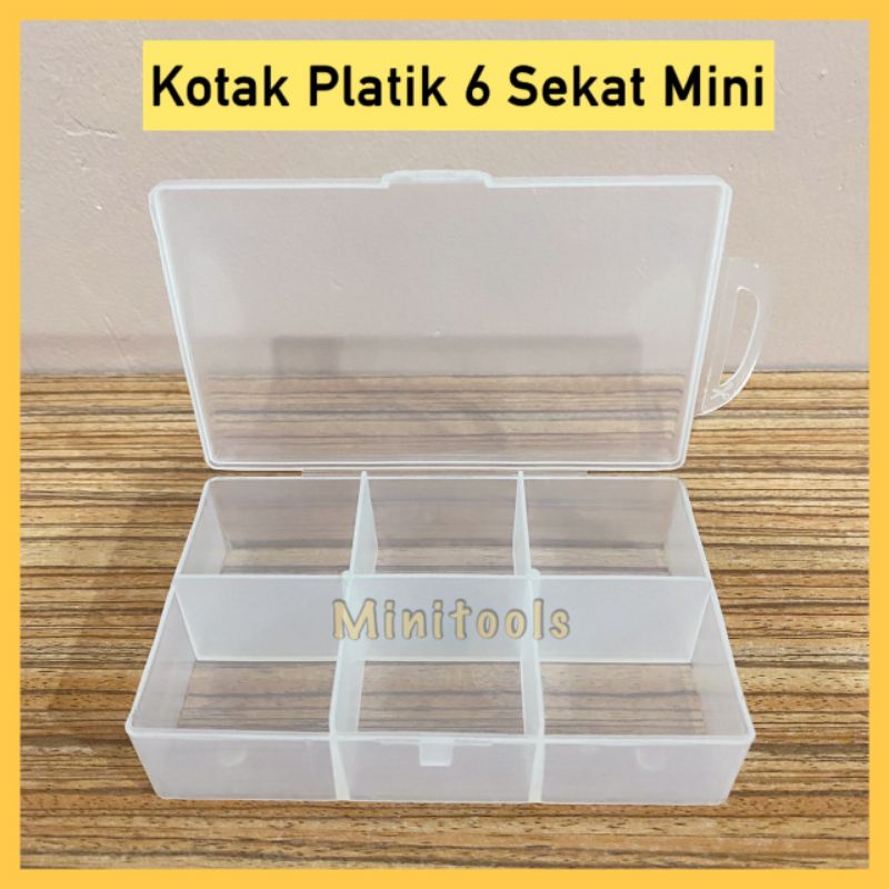 Kotak Plastik 3 Sekat / Kotak Plastik 6 Sekat Mini / Kotak Obat / Kotak Manik Manik / Kotak 12 Sekat