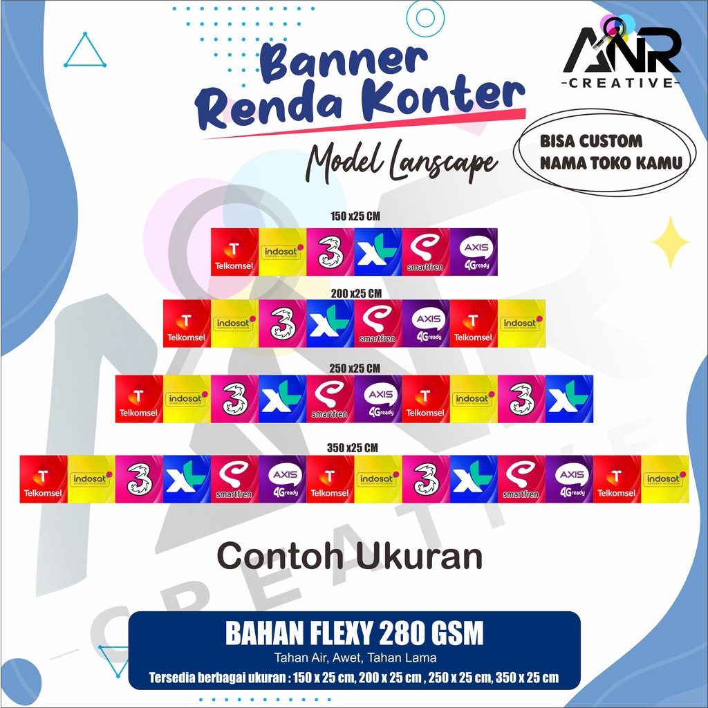 Banner Konter Lanscape / Spanduk Konter Lanscape/ Spanduk Renda Lanscape/ Banner Renda Lanscape