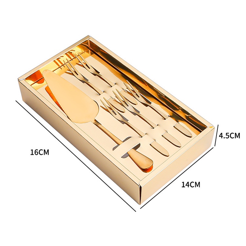 Mi.more 6pcs/set Cake Knife Fork Set Stainless Steel Dessert Cake Forks Silver Gold Cake Cutlery Fork For Mooncake