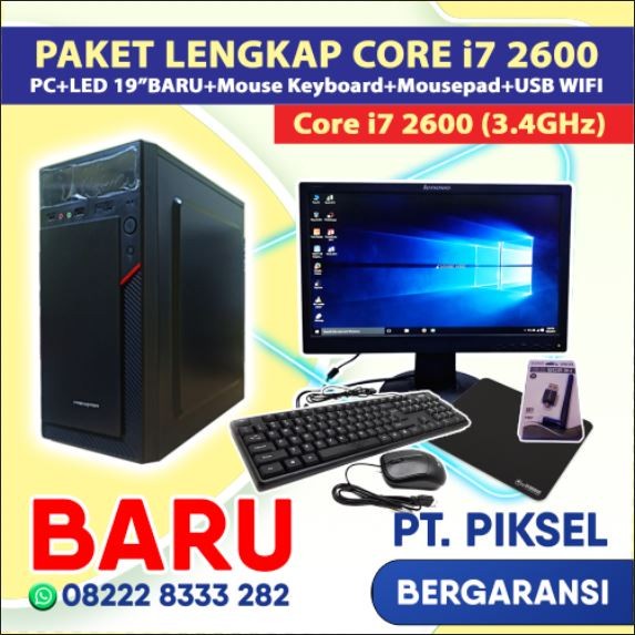 Kpr Komputer Cpu/Pc Core I7 2600 Paket Lengkap, Ram 4Gb, Baru