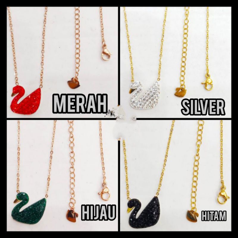 KALUNG TITANIUM WANITA MOTIF ANGSA 4 WARNA KALUNG BERKUALITAS