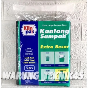 Klinpak - klin pak Plastik Kantong Sampah Extra Besar 100 x 120 cm isi 5 pcs