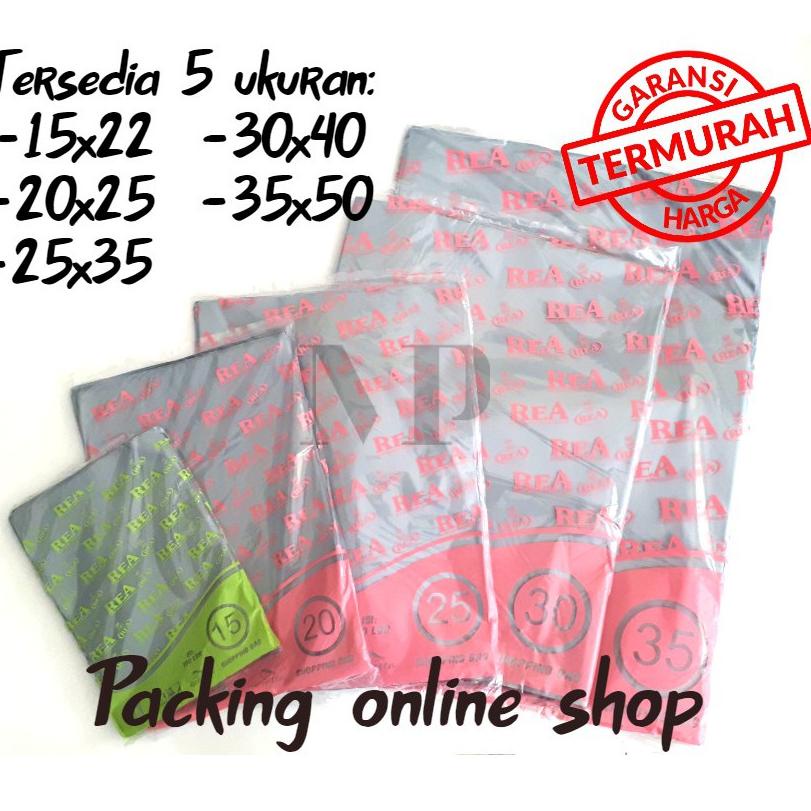 HOT SALES 9933 Plastik HD Tanpa Plong 25x35 REA Kantong Kresek Packing Online Shop Shopping Bag Tebal Silver ㊤
