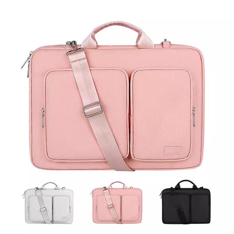 Tas Laptop Macbook Nylon Selempang Waterproof Double Pocket Size 14 15 inch