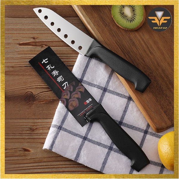 Pisau Paring Gagang Hitam Lubang hole Dapur Buah Sayuran Stainless Steel Paring Knife Fruit Vegetables Kitchen Black Serbaguna