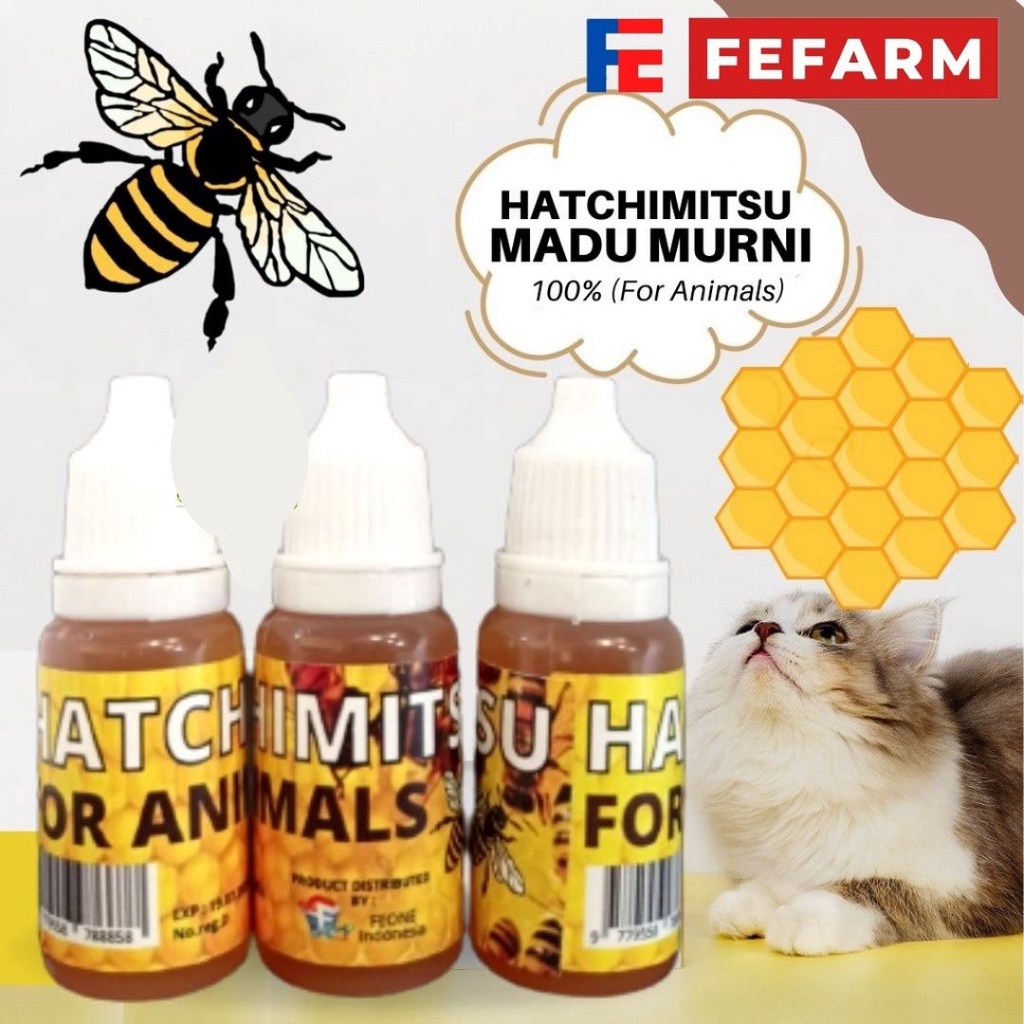 Madu Kucing Anjing Hamster Glider Penunjang Daya Tahan Nafsu Makan Vitamin HATCHIMITSU FEFARM