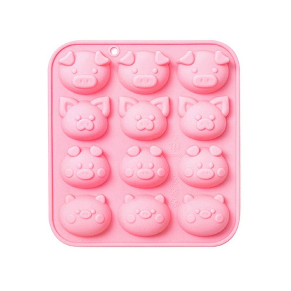 Top Pig Silicone Mold DIY Cetakan Sabun Dekorasi Liburan Cetakan Kue Coklat