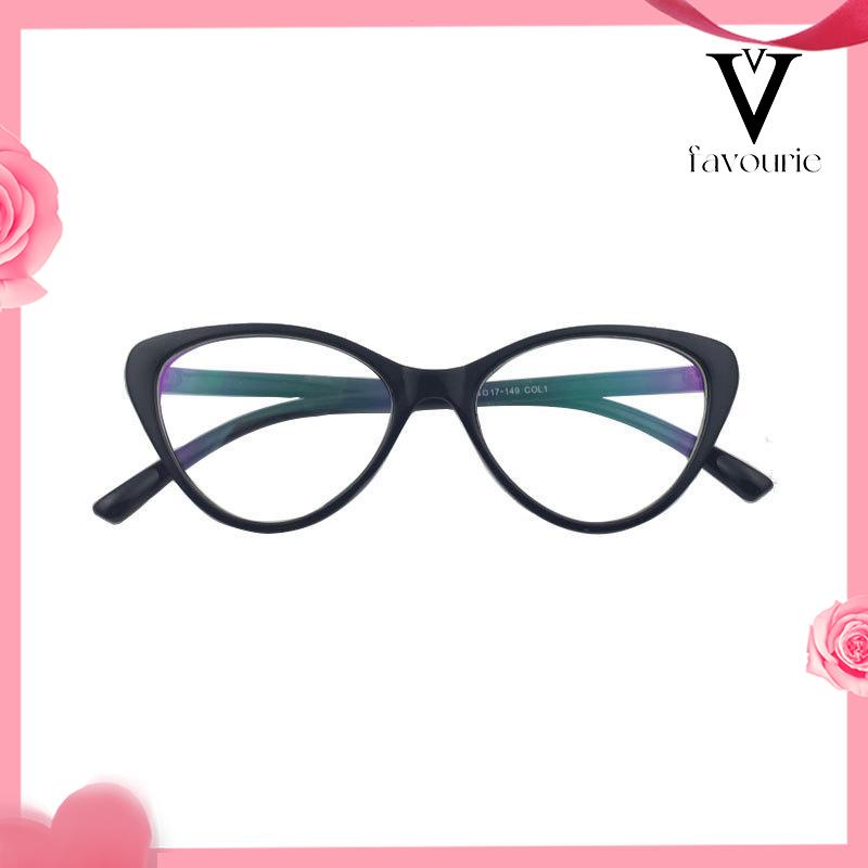 CODkacamata Korea Wanita Kacamata Anti Radiasi Retro Wanita Fashion Cat Eye Eyeglasses Versatile Optical Glasses UV400 Bingkai-FA