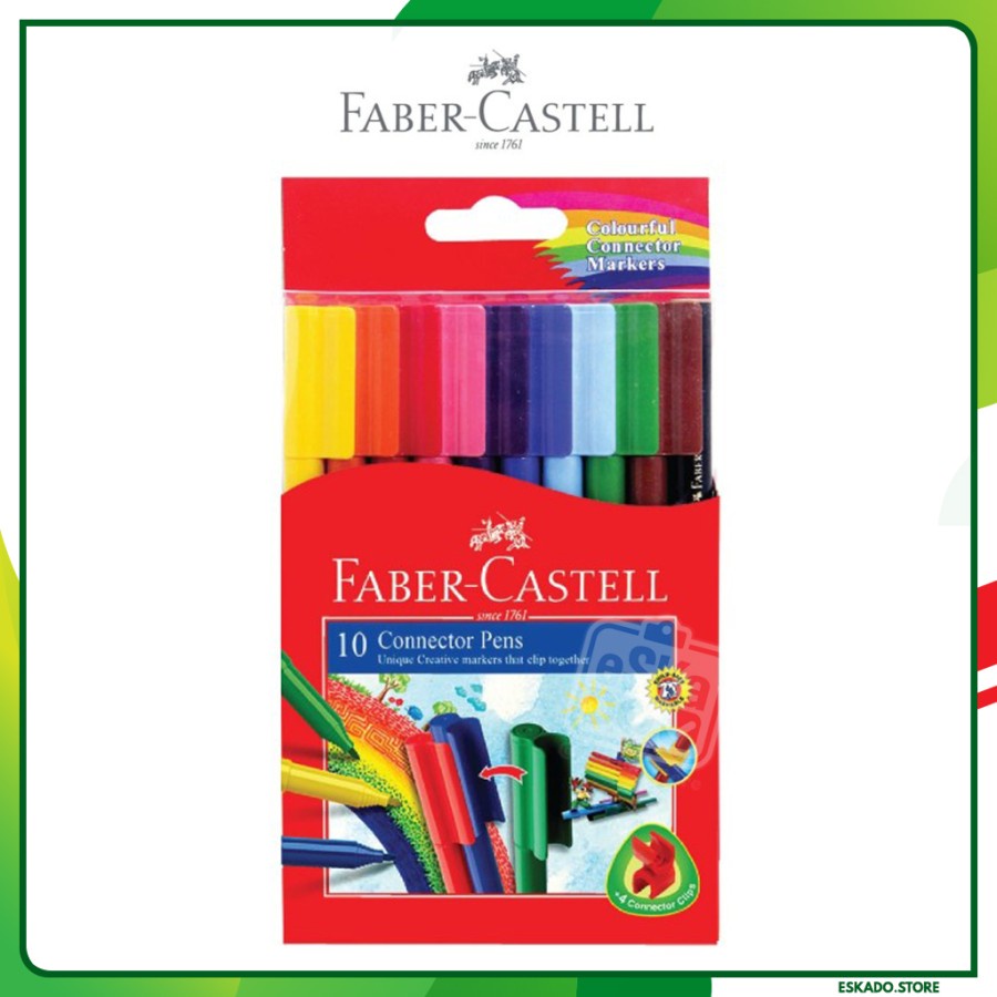 Faber Castell connector pen 10 warna / Spidol Connector Faber