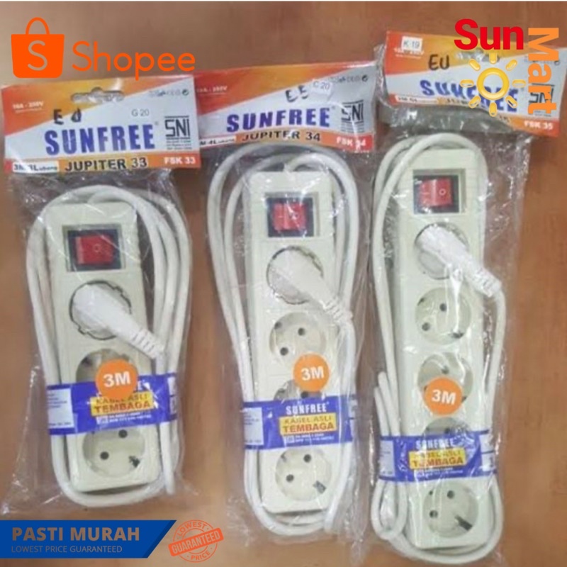 StopKontak Colokan Kabel Listrik Perpanjangan kabel Stop Kontak SunFree Jupiter