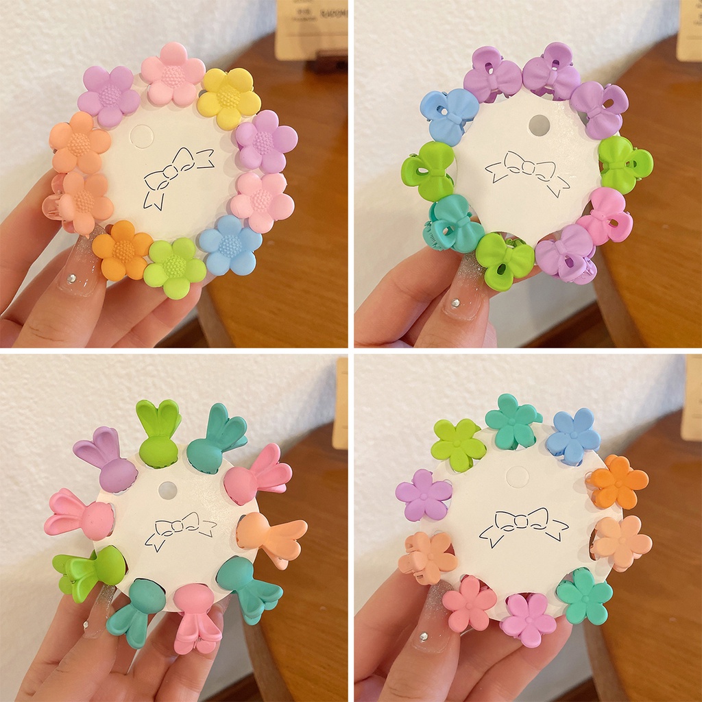 10poni Depan Jepit Rambut Poni Samping Beludru flocking love Kupu-Kupu Kelinci Klip Kecil