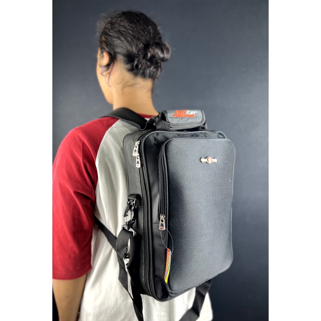 Tas Ransel &amp; Selempang Quiker Bahan Poliester 15 inchi Terbaru ( Ukuran Besar )