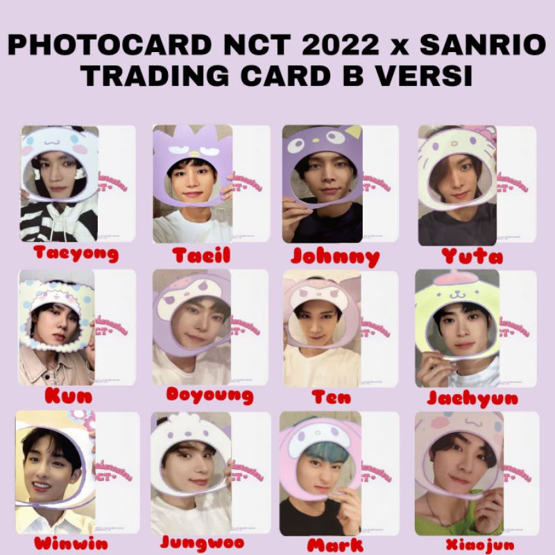 UNOFFICIAL PHOTOCARD NCT 2022 x SANRIO TRADING CARD B & GLASSCUP MURAH KPOP
