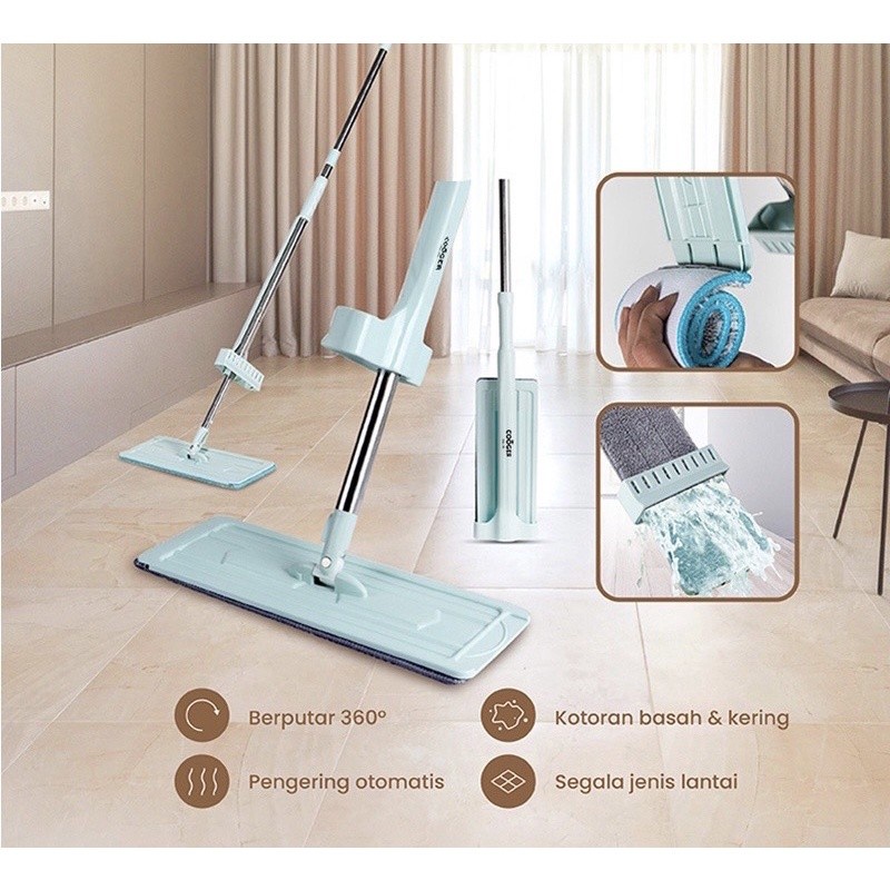 ULTRA MOP ALAT PEL PRAKTIS - Alat Sapu Pel Lantai Peras Tanpa Tangan - Alat Pel Lantai Praktis Flat Mop