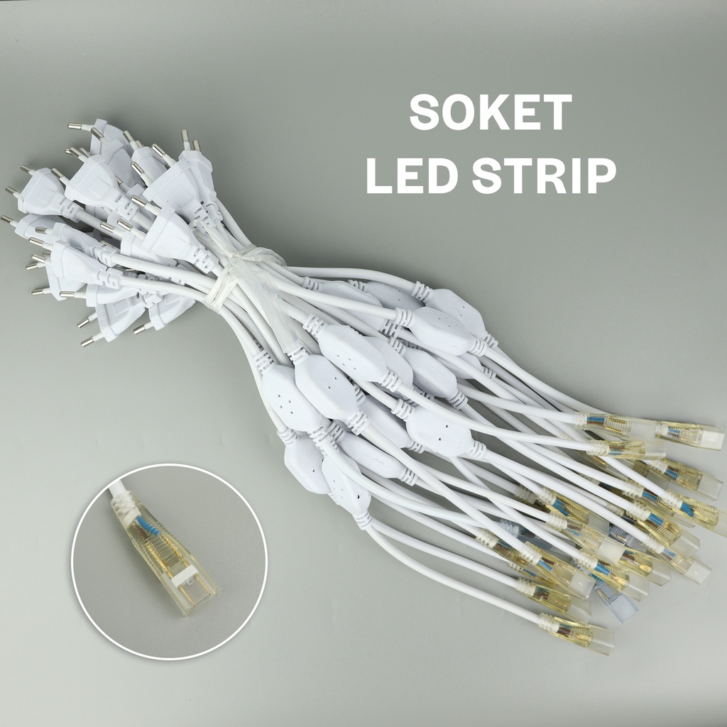 Kabel Colokan Putih kode 6353-5 Lampu LED selang SMD5050 / Socket atau Adaptor lampu led strip