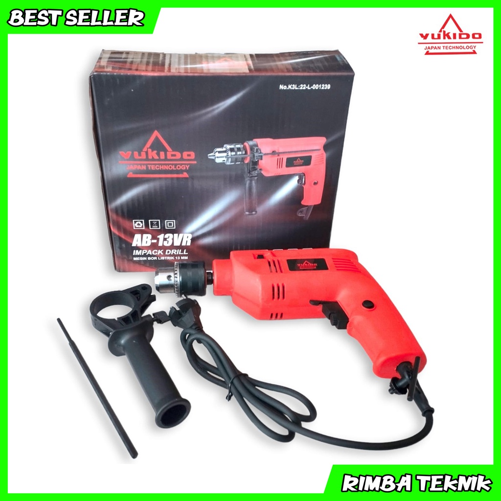 Mesin bor beton YUKIDO impact drill 13mm mesin bor tembok variable speed bolak-balik