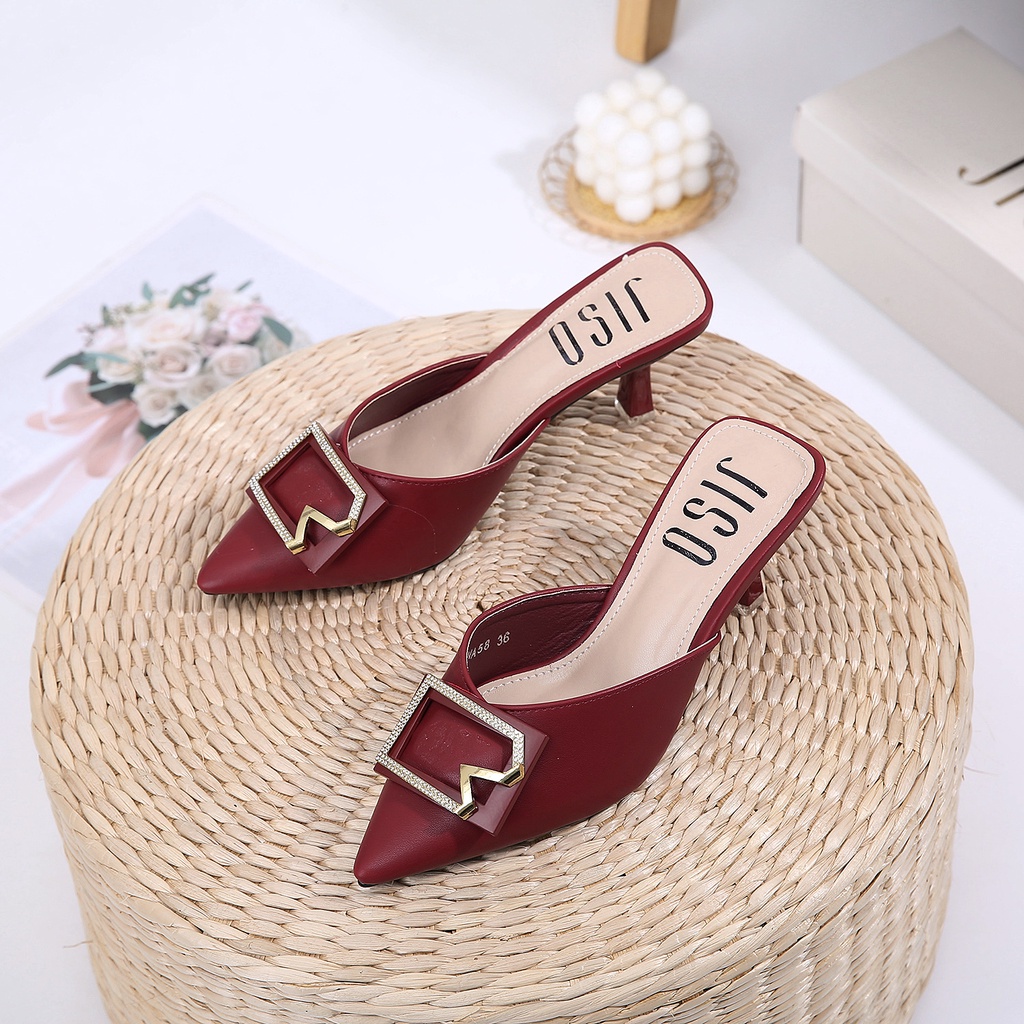 JISO RYONA KERINA-58 Sandal Pesta Wanita Heels 7cm Import