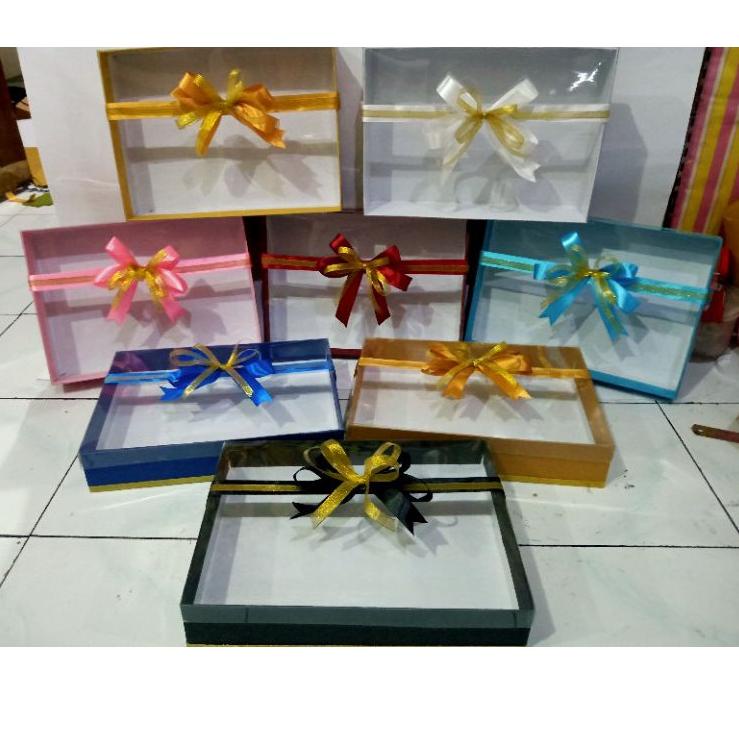 

★ box/kotak hantaran untuk kue/jajanan ukuran 30*20*7 dg hiasan pita satin