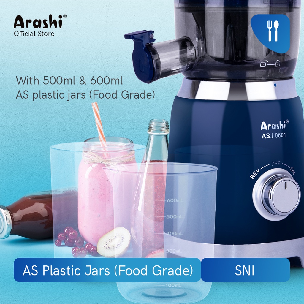 Arashi ASJ0601 Slow Juicer Tanpa Ampas BONUS 2 Plastik Cup