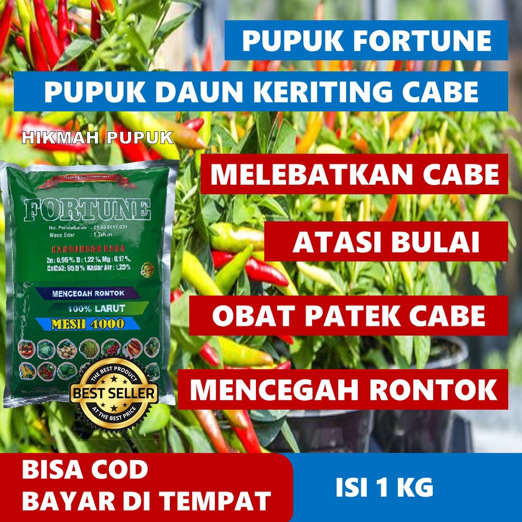 Obat Tepung Tanaman 1 KG FORTUNE Obat Penyakit Kuning Keriting Rontok Daun Cabe Paling Bagus - Pupuk