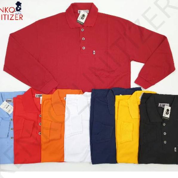 Best Product UNITIZER PLU kaos polo pria M L XL XXL saku shirt Krah lakos panjang kaos kerah kaos wa