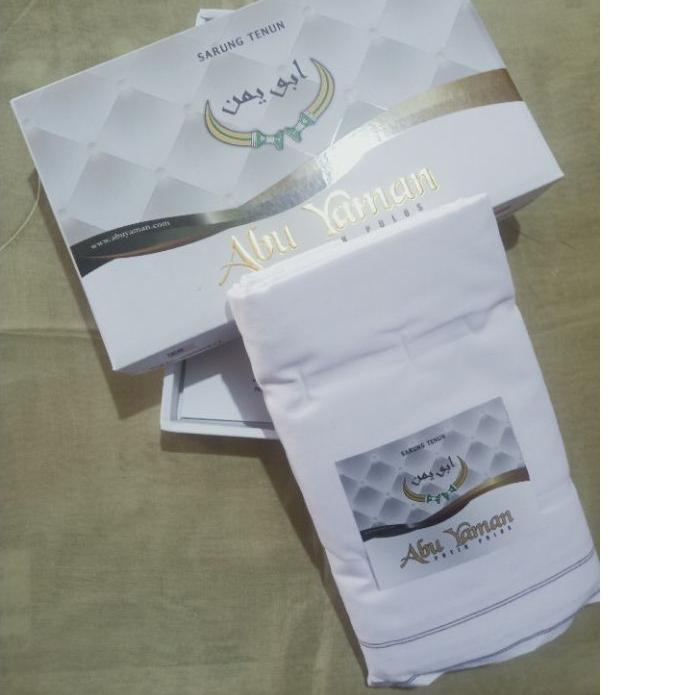 11.11✔️Sarung tenun putih hitam Abu Yaman /sarung putih polos sarung hitam polos /sarung putih bersi