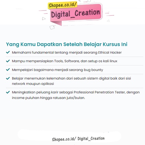 Kursus Penetration Testing | Ethical Hacking - Cyber Security Hacker | Coding Studio - Bahasa Indonesia | White Hacker | Lengkap untuk Pemula