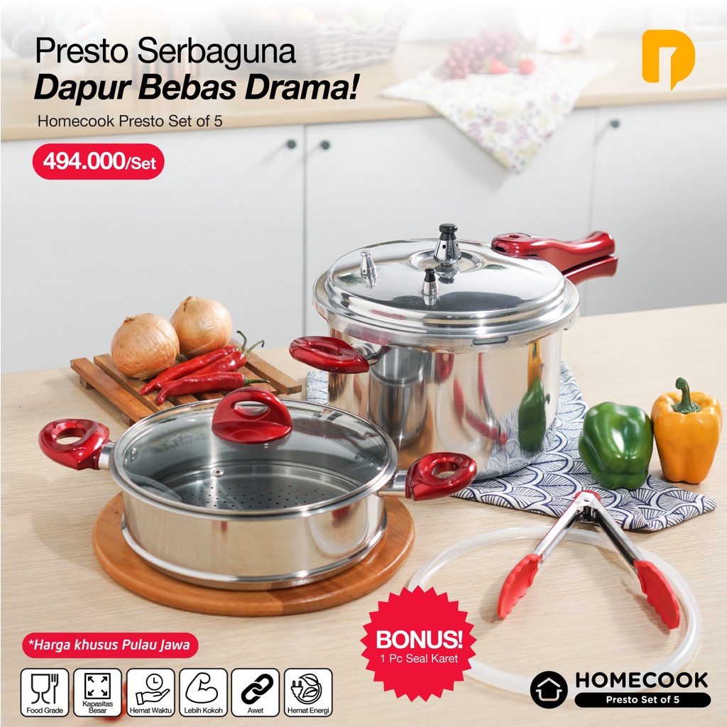 PANCI PRESTO HOMECOOK 1 SET ISI 5 (Homecook Presto Set Of 5)