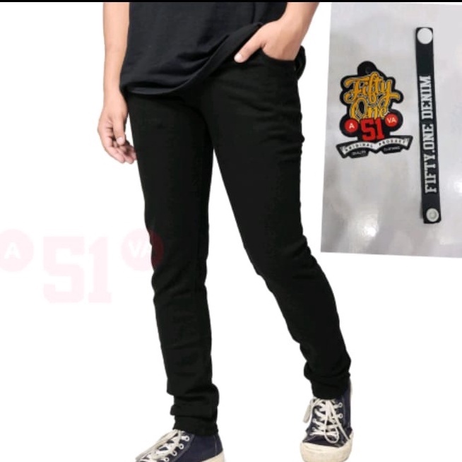 Terlaris ! Celana jeans denim panjang pria skinny slimfit modern bahan tebal premium original FIFTY ONE DENIM