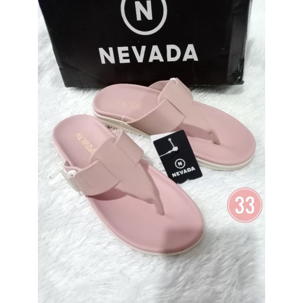 NEVADA 33 sandal flat teplek japit wanita import casual harian PINK anak perempuan casual flat brand