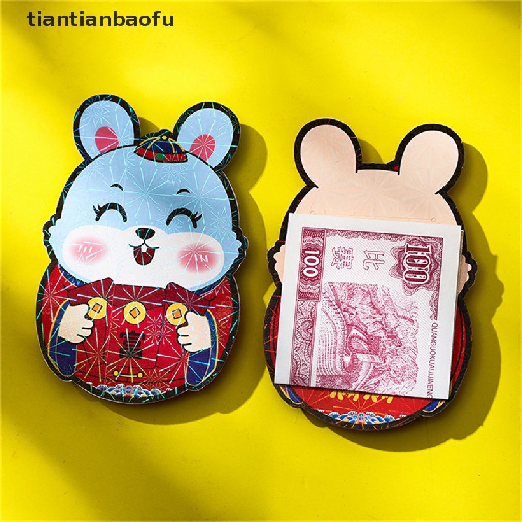 [tiantianbaofu] 6pcs 2023ready Stock Kelinci Tahun Imlek Paket Merah Amplop Merah Angpao Festival Musim Semi Kantong Uang Paket Keberuntungan Butik