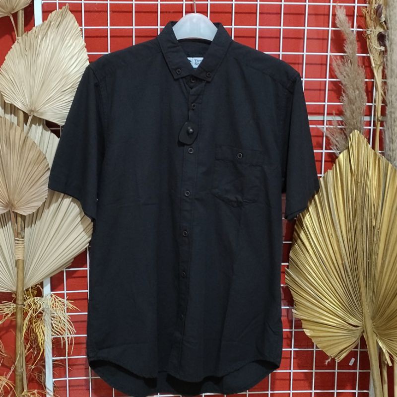 Kemeja Pendek Distro Merk Tote Sport Kemeja Pendek Pria Polos Bahan Katun Sigerat Ukuran M L XL