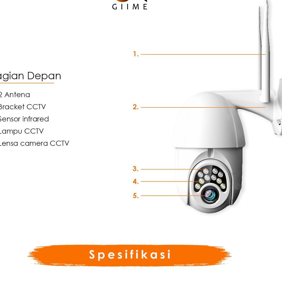 Sale Terbatas Giime.Id - ASTRO CCTV Smart Outdoor WIFI HD 1080P V380 Waterproof Infrafred Motion Det