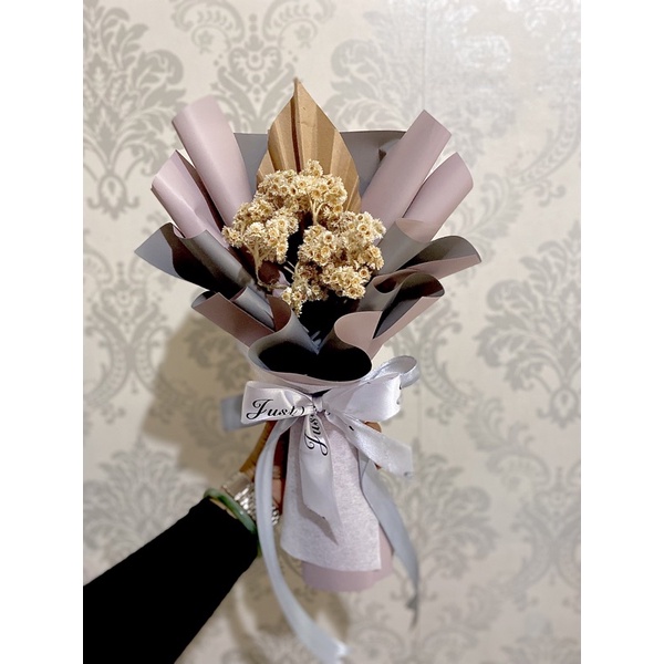 [GRATIS ONGKIR] buket/bouquet/bucket bunga mini dried flower warna buket hanya contoh