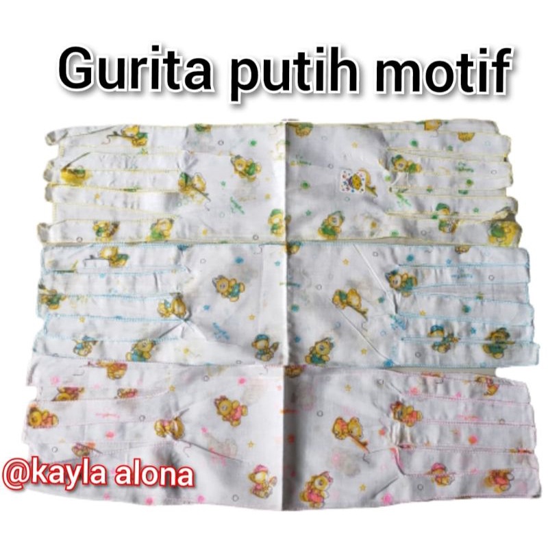 ( GRT 048 )GURITA BAYI PUTIH MOTIF