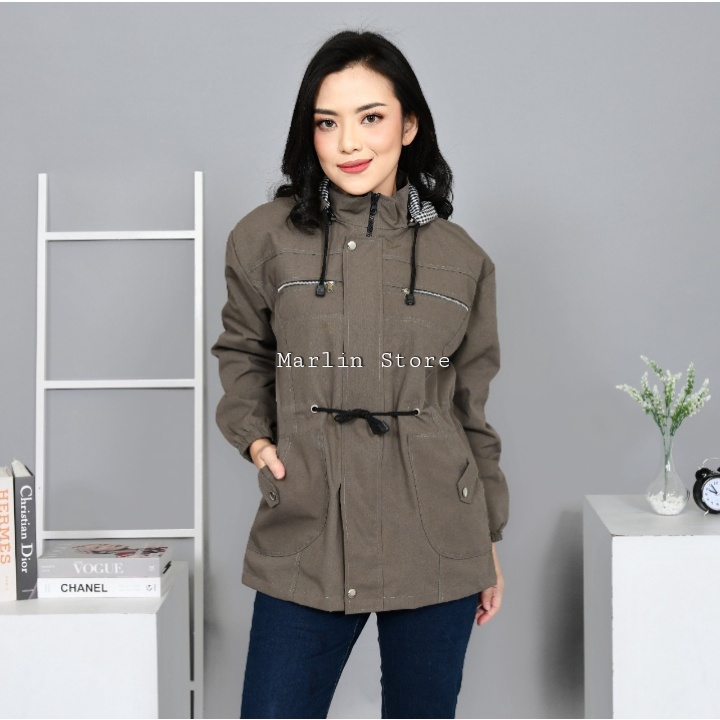 Jaket Parka Wanita Jumbo  LD 120 - Ld 130 - Ld 140 Kekinian Terbaru Bolak Kalik