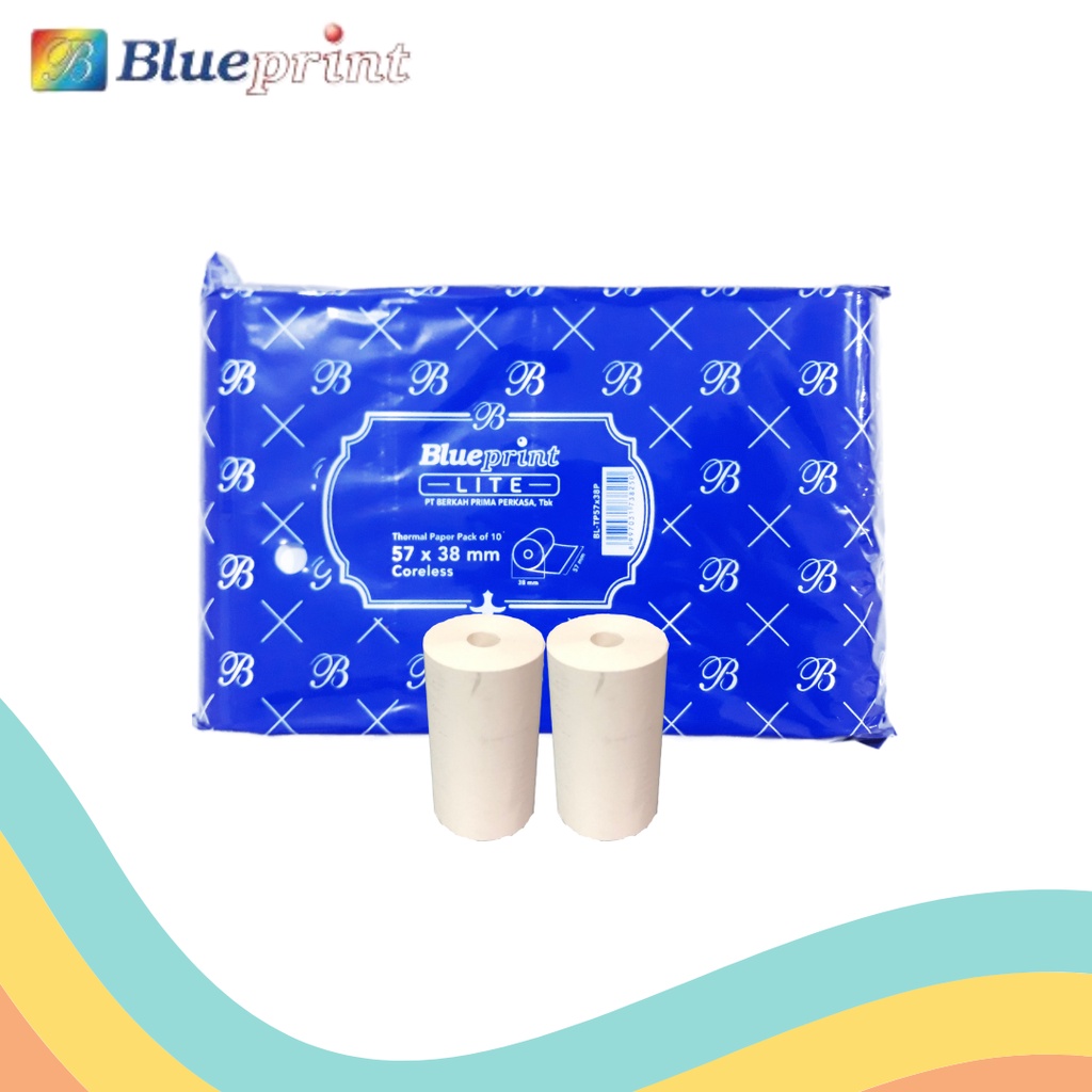 

KERTAS THERMAL BLUEPRINT 57 X 38 CORELESS (10 ROLL)