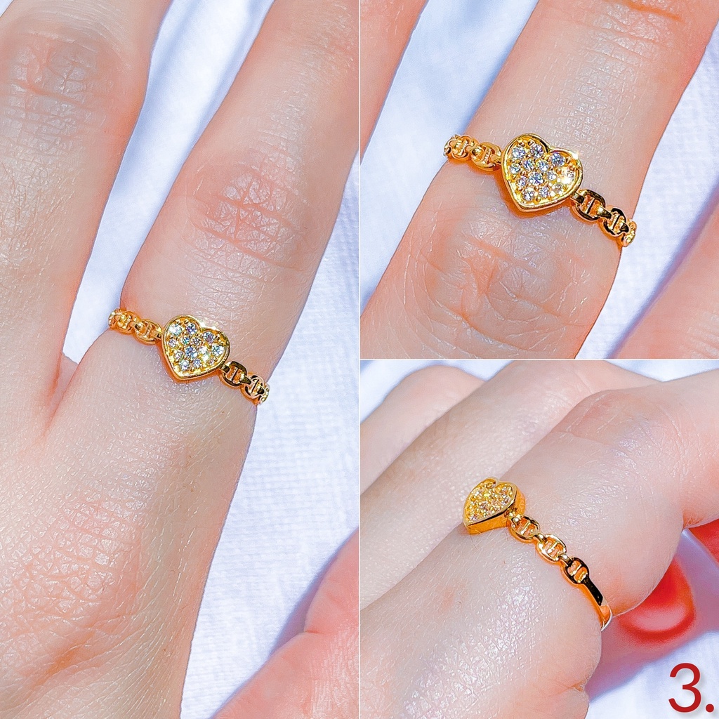 Cincin branded anak dan dewasa emas asli kadar 700 70 16k Diior chaenel LVVo permata bling gold rante sisik naga listing