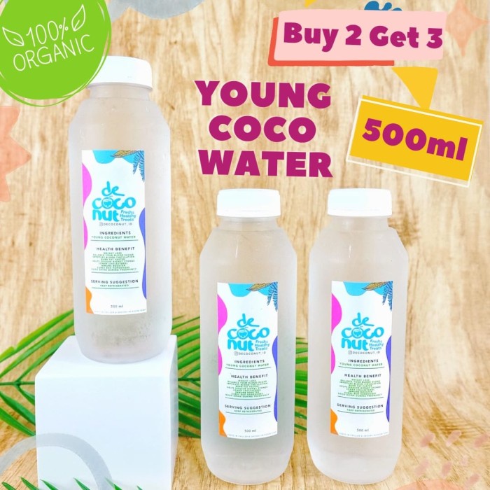 

Young Coconut Water 500ml, Minuman Sehat&Segar 100% air kelapa muda