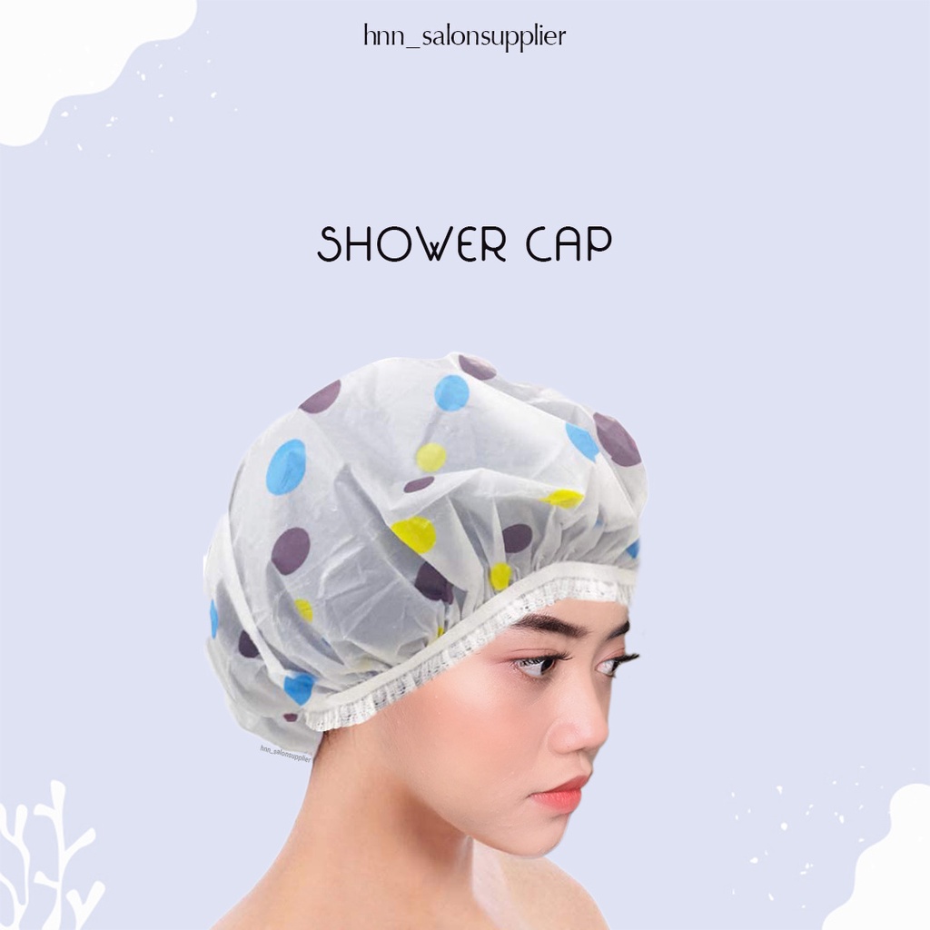 Shower Cap Cup Penutup Kepala Pelindung Rambut Motif Bunga