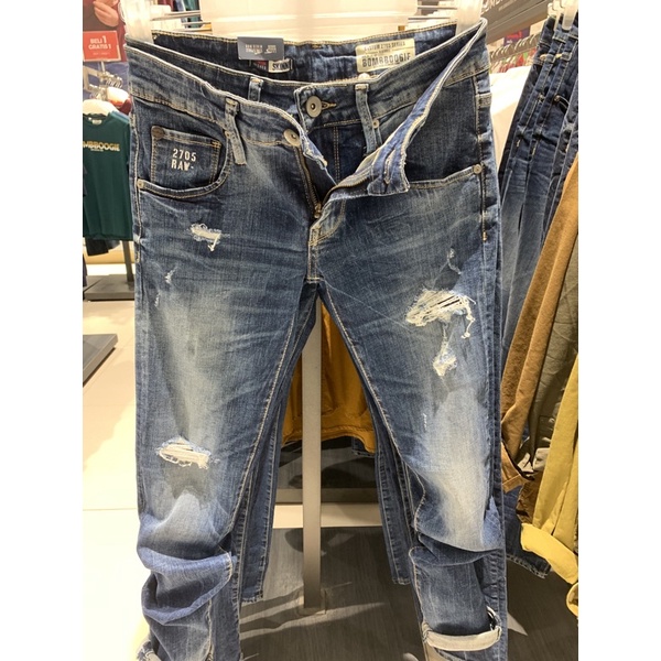 Celana jeans ripped pria brand bombboogie Original (27-34)