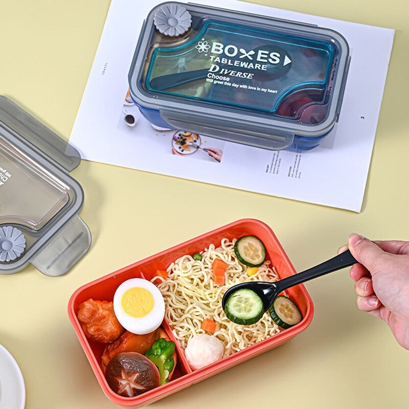 Kotak Makan Boxes Bento Box Boxes Unisex  Kotak Bekal Anti Bocor Tumpah Free Sendok