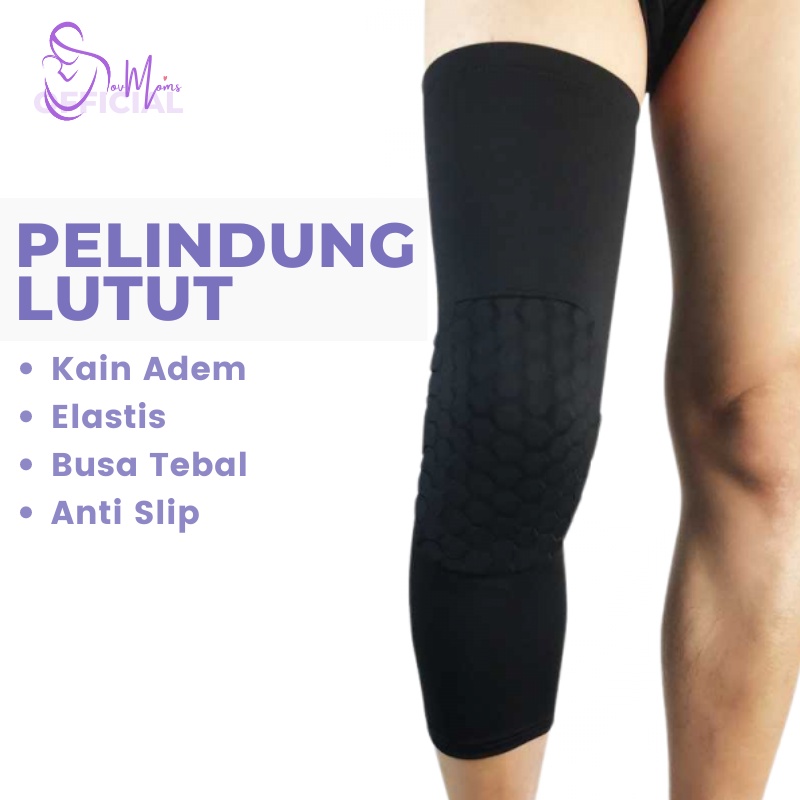 Deker PELINDUNG LUTUT Kneepad Olahraga Sepak Bola Futsal Volly Kneeped Deker Kaki Pelindung Lutut Panjang Original Dekker Pengaman Lutut Knepad Pelindung Dengkul Olahraga Kiper Futsal Basket Murah Leg Knee Sleeve Honeycomb