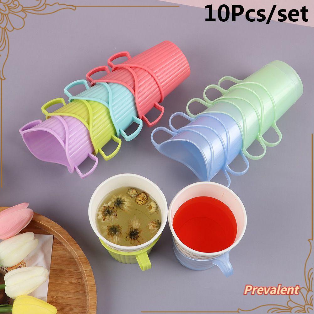 Preva 10Pcs Cup Holder Plastik Kreatif Rumah Mug Lengan